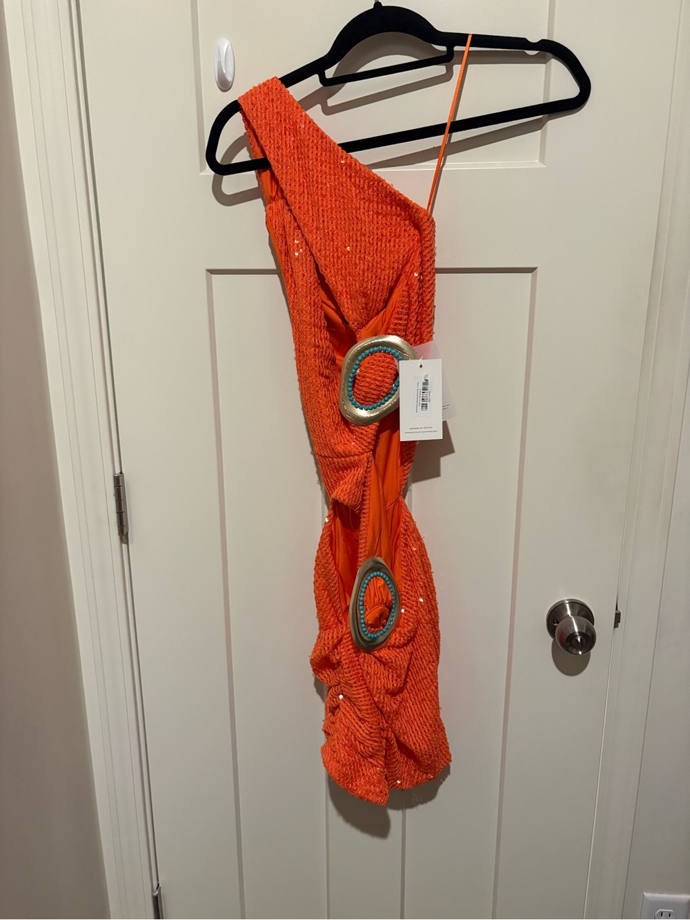 Outcast ROW MINI DRESS ORANGE Small NWT - Picture 3 of 6